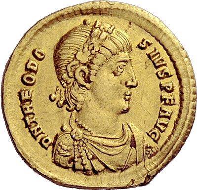 coin showing Theodosius I
