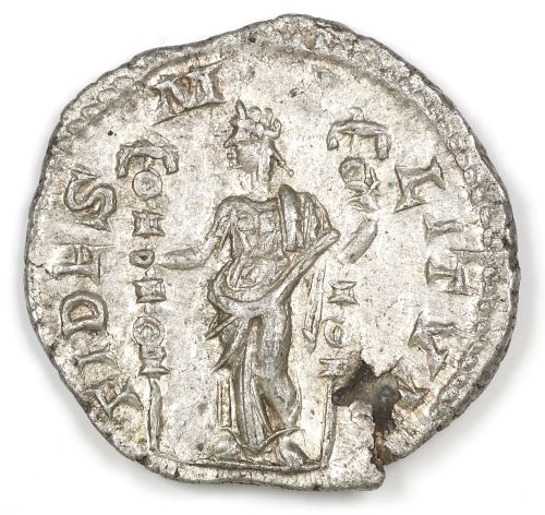 Roman coin with the word Fides ("Faith")