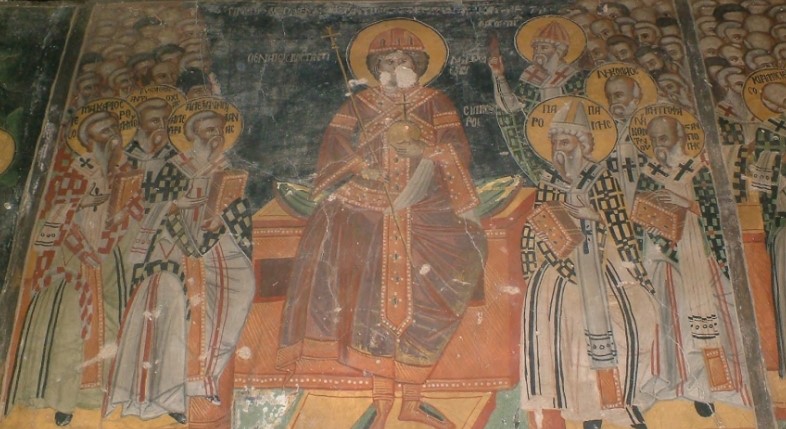 Constantine presiding over the council