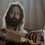 Jesus reading the scroll of Isaiah in Luke 4