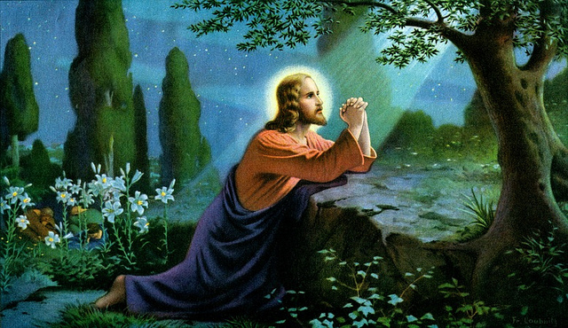 Jesus praying in Gethsemane