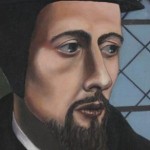 detail of John Calvin by Oliver Crisp, cover of his Deviant Calvinism