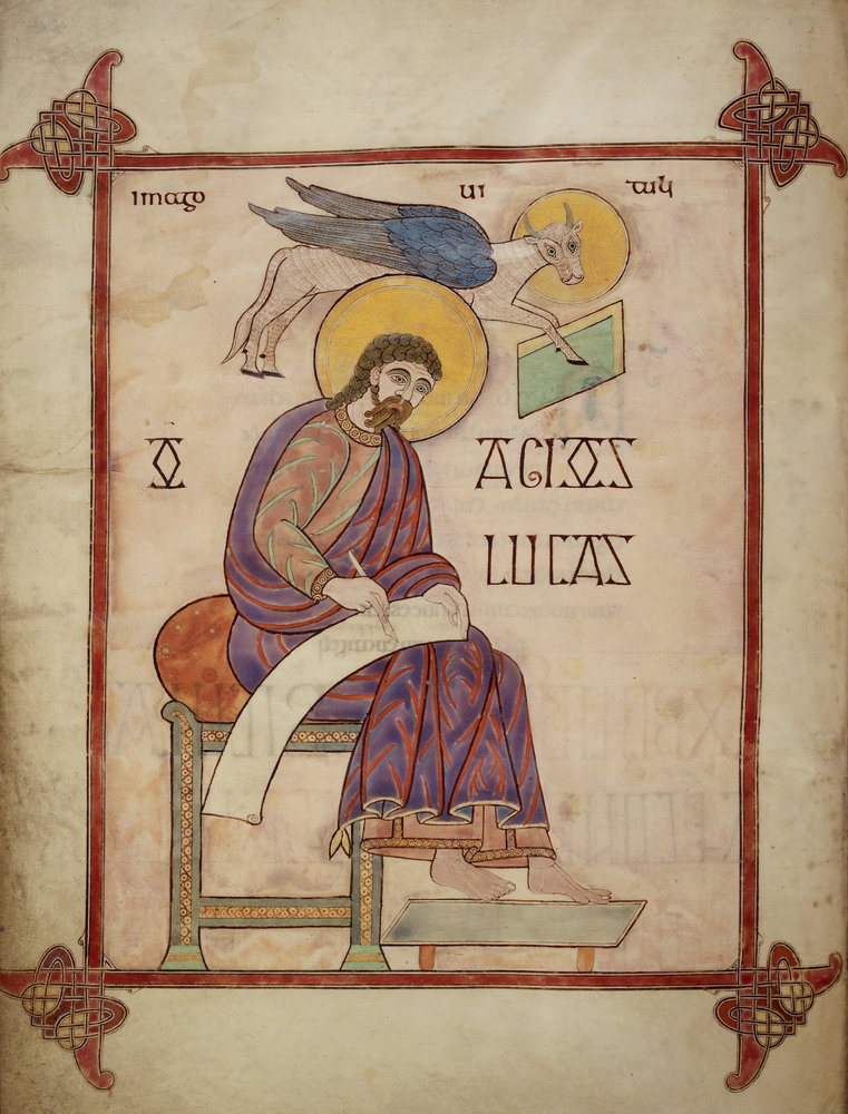 Portrait of Luke with his symbol (an Ox) from An Anglo-Saxon gospel-book (‘The Lindisfarne Gospels’) - c. 700-3rd quarter of the 10th century